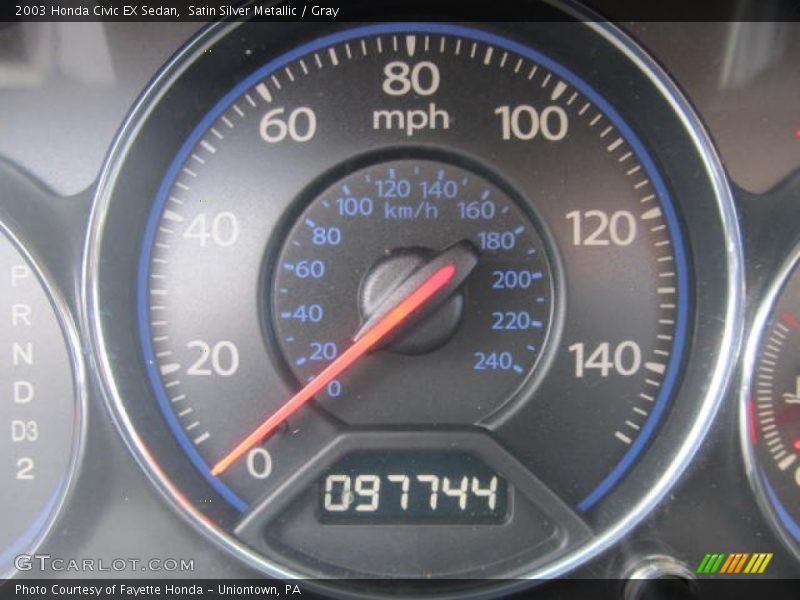 Satin Silver Metallic / Gray 2003 Honda Civic EX Sedan