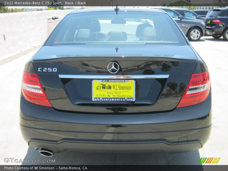 Black / Black 2012 Mercedes-Benz C 250 Sport