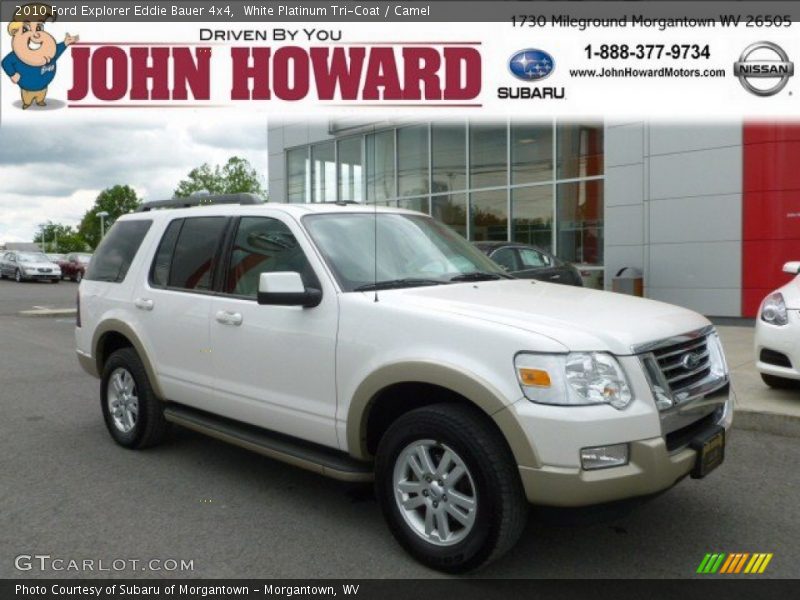White Platinum Tri-Coat / Camel 2010 Ford Explorer Eddie Bauer 4x4