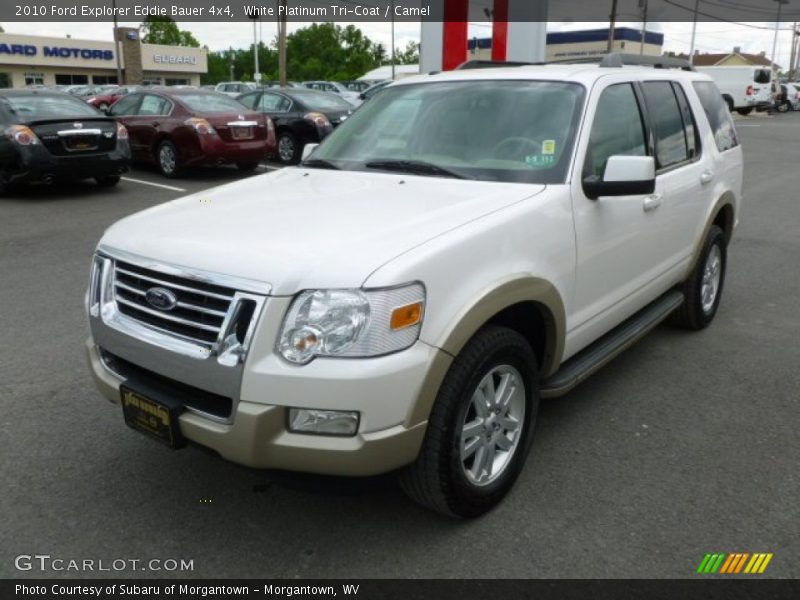 White Platinum Tri-Coat / Camel 2010 Ford Explorer Eddie Bauer 4x4