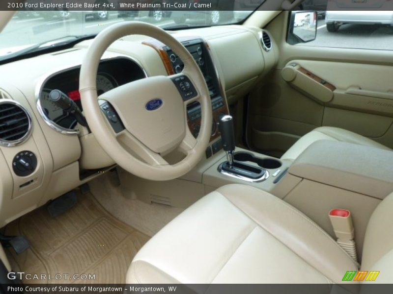 White Platinum Tri-Coat / Camel 2010 Ford Explorer Eddie Bauer 4x4