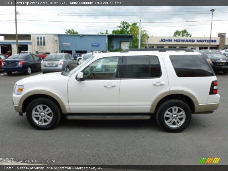 White Platinum Tri-Coat / Camel 2010 Ford Explorer Eddie Bauer 4x4