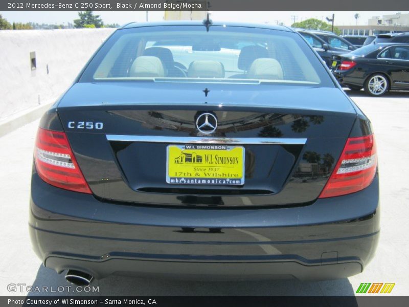 Black / Almond Beige/Mocha 2012 Mercedes-Benz C 250 Sport