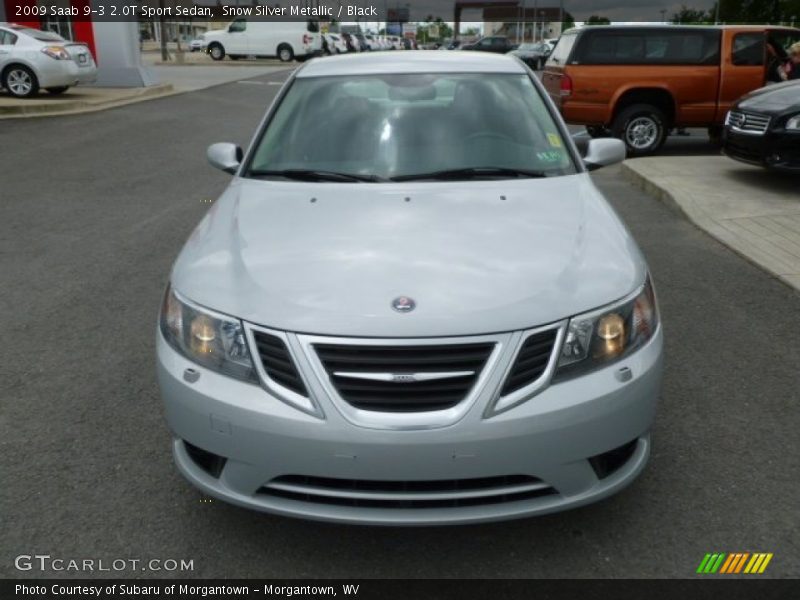 Snow Silver Metallic / Black 2009 Saab 9-3 2.0T Sport Sedan