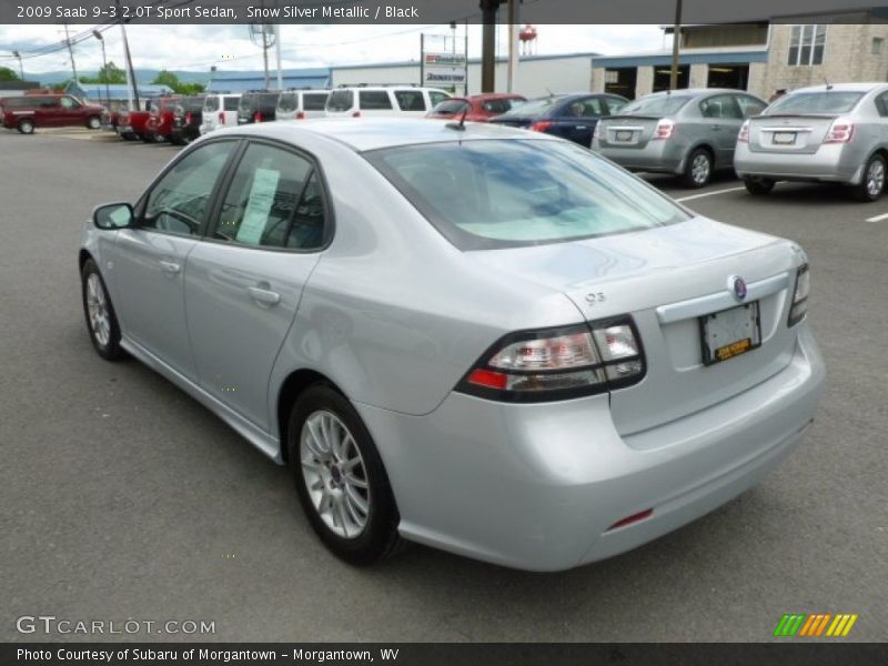 Snow Silver Metallic / Black 2009 Saab 9-3 2.0T Sport Sedan