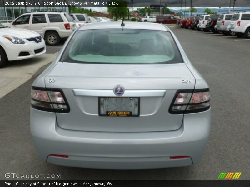Snow Silver Metallic / Black 2009 Saab 9-3 2.0T Sport Sedan