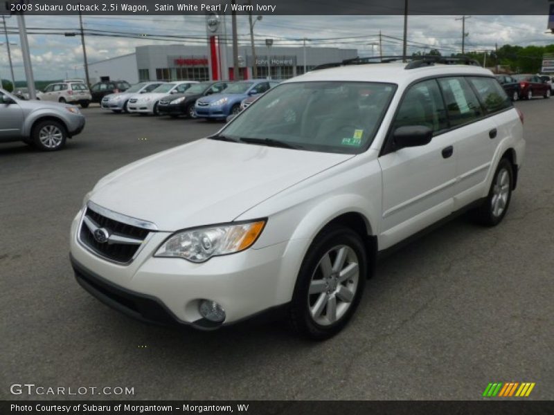 Satin White Pearl / Warm Ivory 2008 Subaru Outback 2.5i Wagon