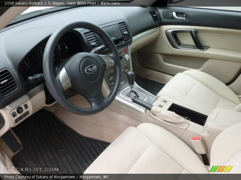 Satin White Pearl / Warm Ivory 2008 Subaru Outback 2.5i Wagon