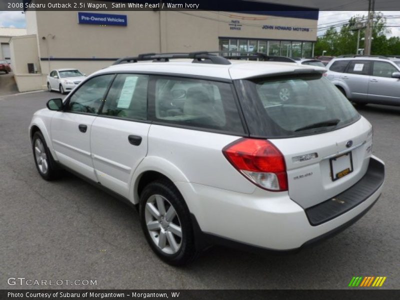 Satin White Pearl / Warm Ivory 2008 Subaru Outback 2.5i Wagon
