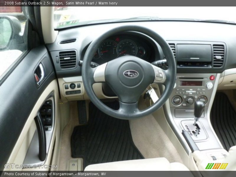 Satin White Pearl / Warm Ivory 2008 Subaru Outback 2.5i Wagon