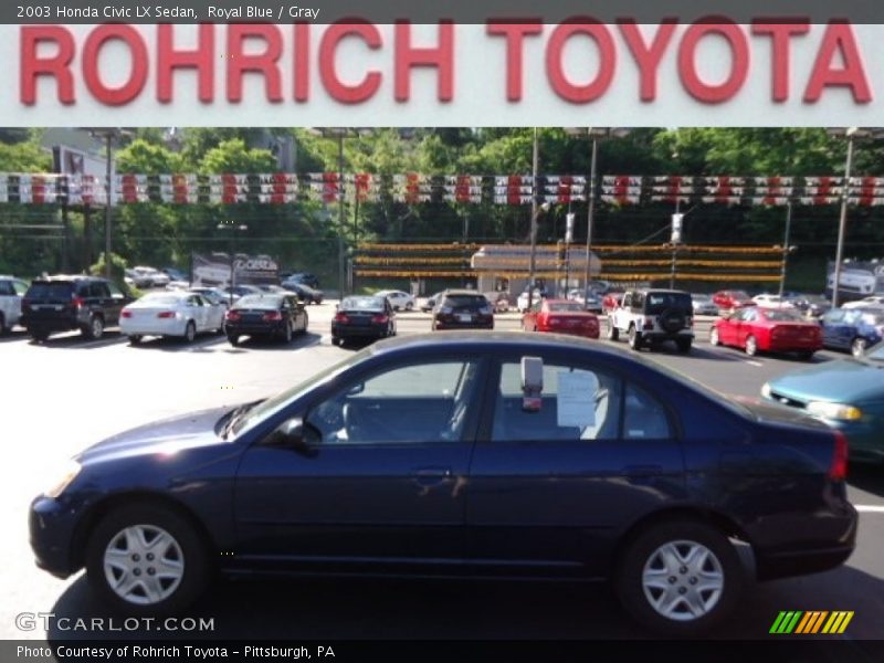 Royal Blue / Gray 2003 Honda Civic LX Sedan