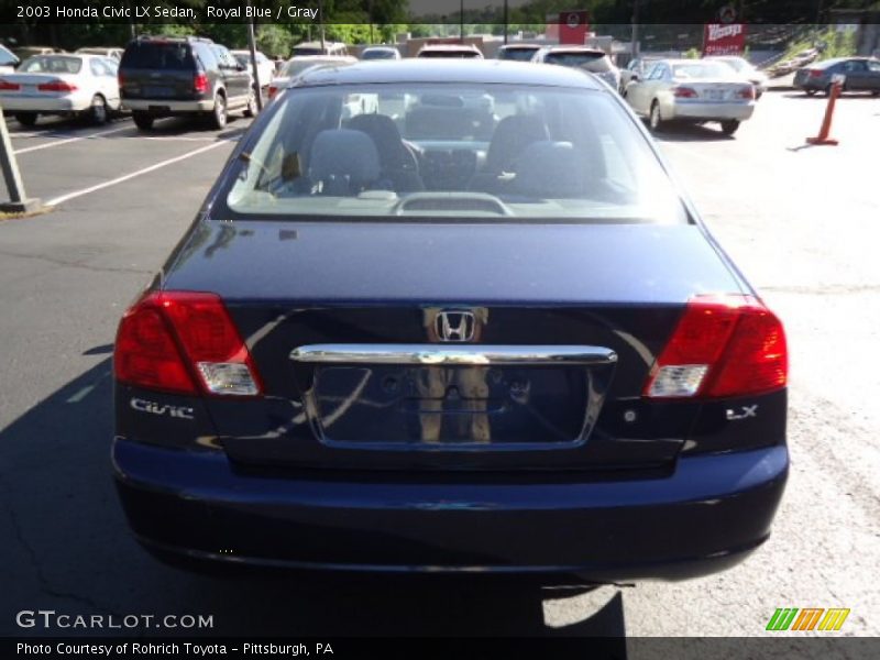 Royal Blue / Gray 2003 Honda Civic LX Sedan