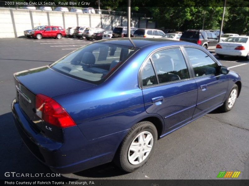Royal Blue / Gray 2003 Honda Civic LX Sedan