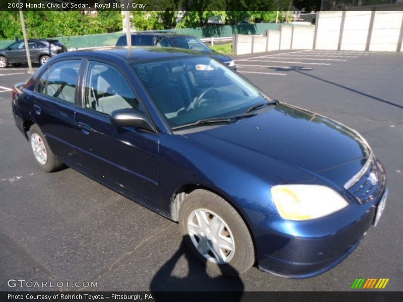 Royal Blue / Gray 2003 Honda Civic LX Sedan