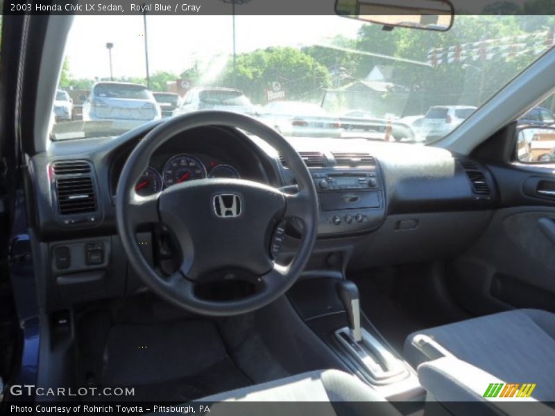 Royal Blue / Gray 2003 Honda Civic LX Sedan