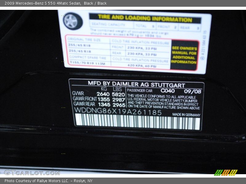 Black / Black 2009 Mercedes-Benz S 550 4Matic Sedan