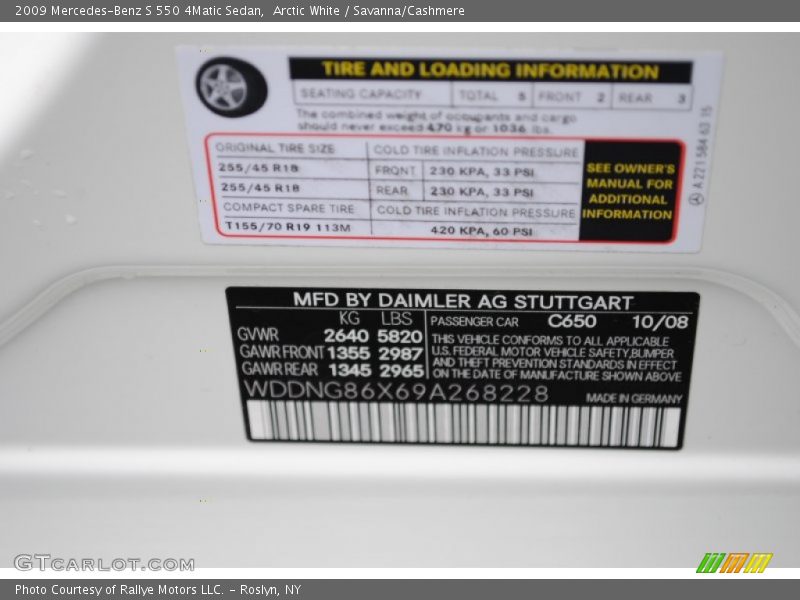 Arctic White / Savanna/Cashmere 2009 Mercedes-Benz S 550 4Matic Sedan