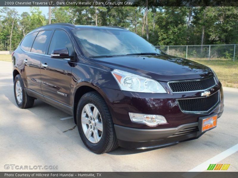 Dark Cherry Metallic / Dark Gray/Light Gray 2009 Chevrolet Traverse LT