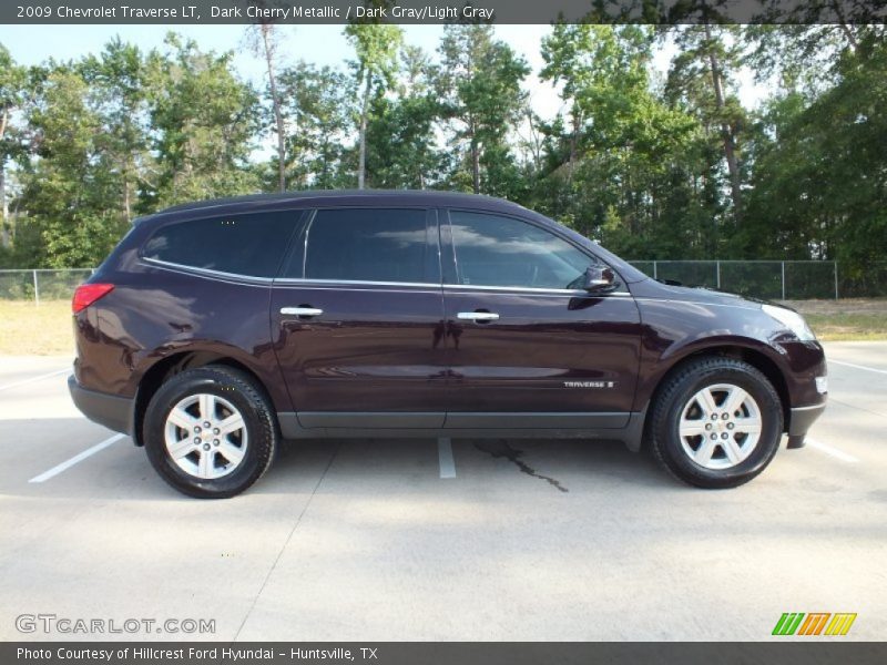 Dark Cherry Metallic / Dark Gray/Light Gray 2009 Chevrolet Traverse LT