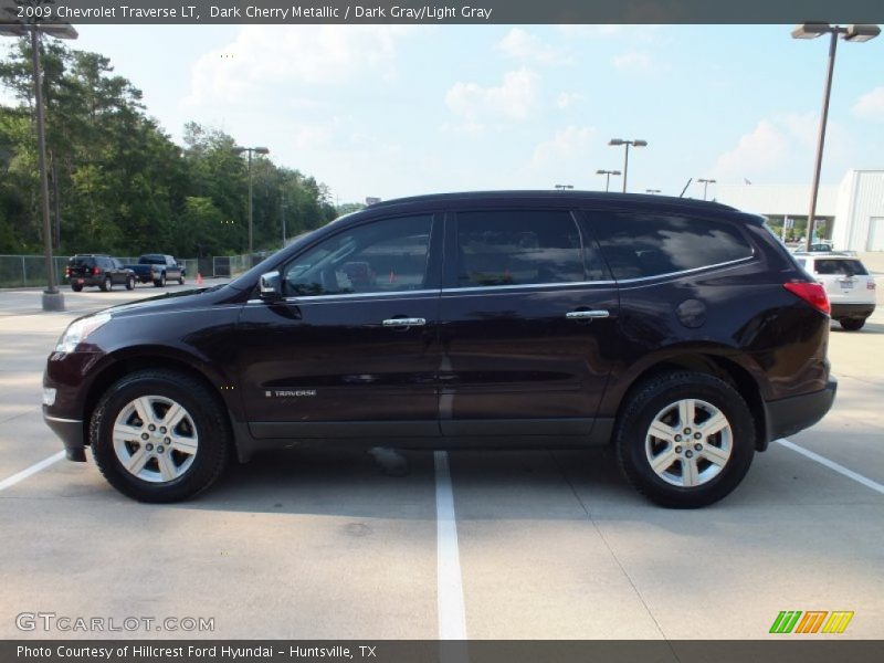 Dark Cherry Metallic / Dark Gray/Light Gray 2009 Chevrolet Traverse LT