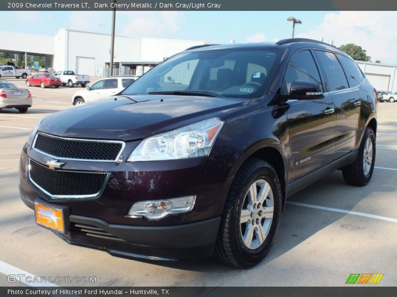 Dark Cherry Metallic / Dark Gray/Light Gray 2009 Chevrolet Traverse LT