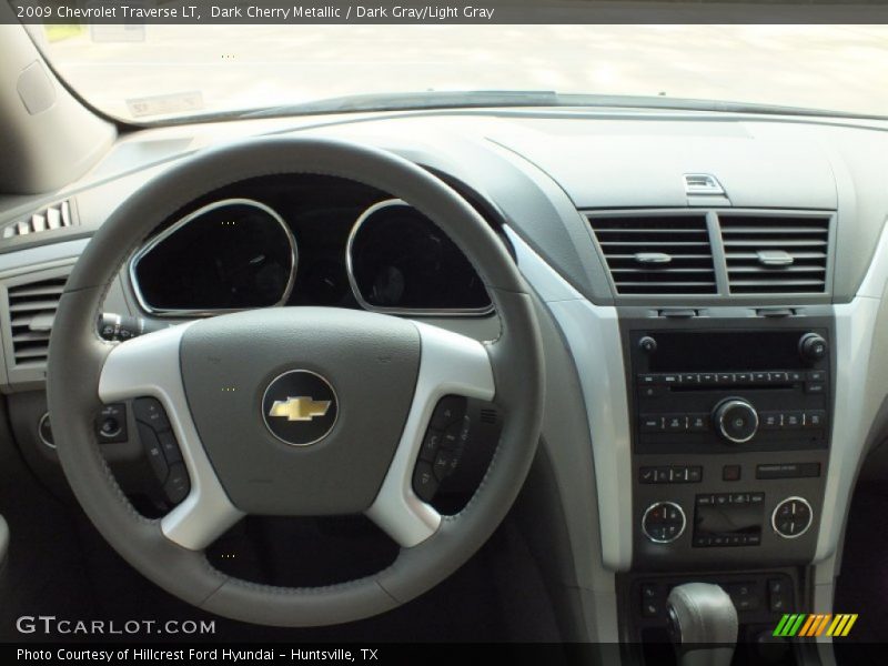 Dark Cherry Metallic / Dark Gray/Light Gray 2009 Chevrolet Traverse LT