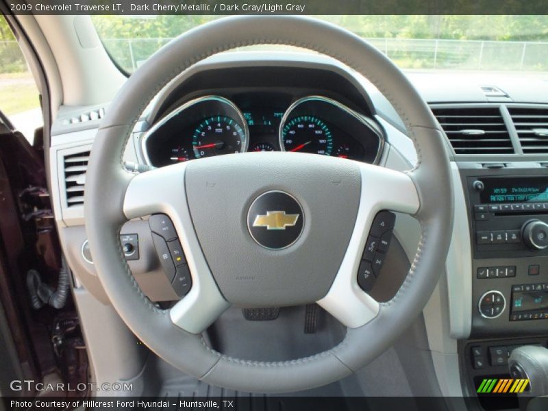 Dark Cherry Metallic / Dark Gray/Light Gray 2009 Chevrolet Traverse LT