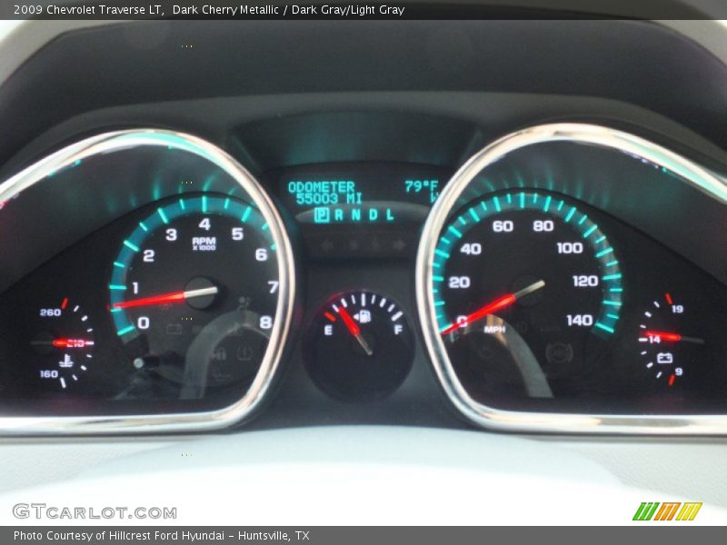 Dark Cherry Metallic / Dark Gray/Light Gray 2009 Chevrolet Traverse LT