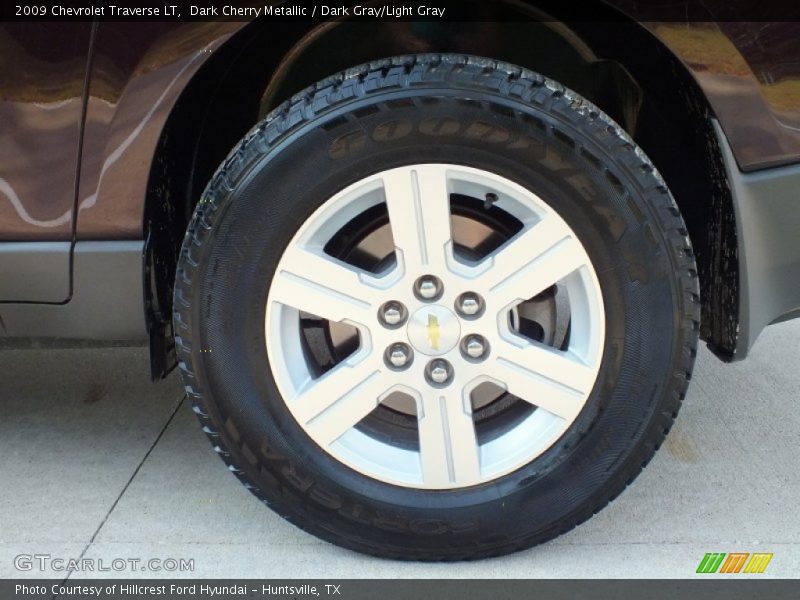Dark Cherry Metallic / Dark Gray/Light Gray 2009 Chevrolet Traverse LT