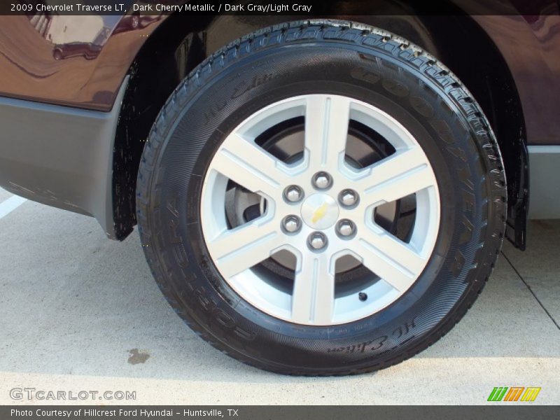 Dark Cherry Metallic / Dark Gray/Light Gray 2009 Chevrolet Traverse LT