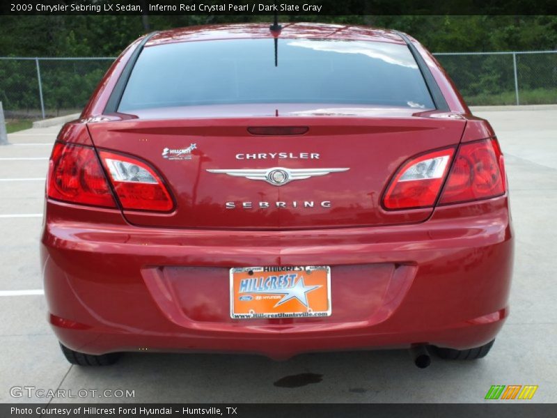 Inferno Red Crystal Pearl / Dark Slate Gray 2009 Chrysler Sebring LX Sedan