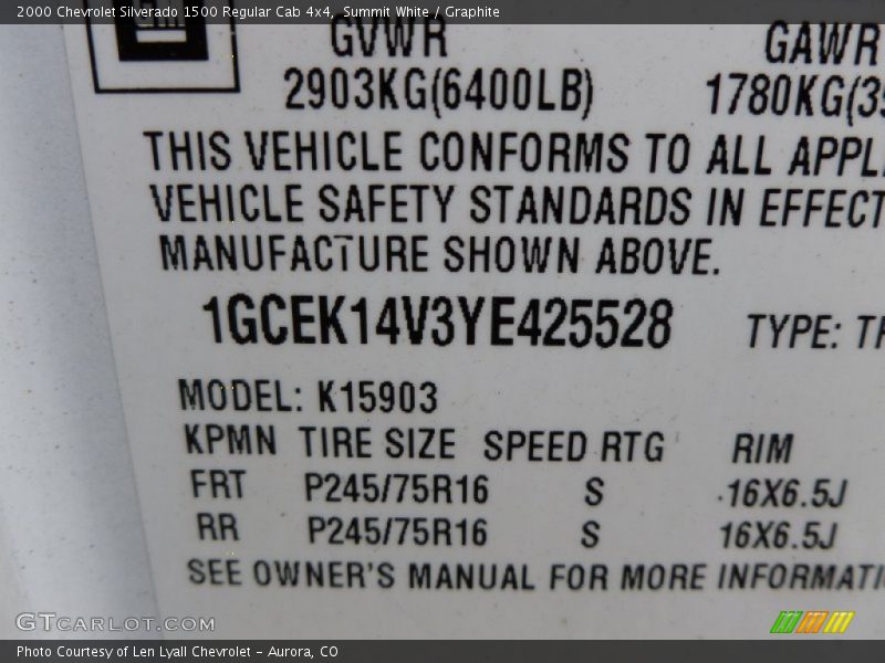 Summit White / Graphite 2000 Chevrolet Silverado 1500 Regular Cab 4x4