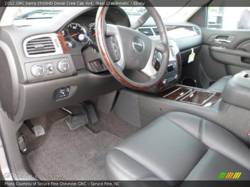 Steel Gray Metallic / Ebony 2012 GMC Sierra 3500HD Denali Crew Cab 4x4
