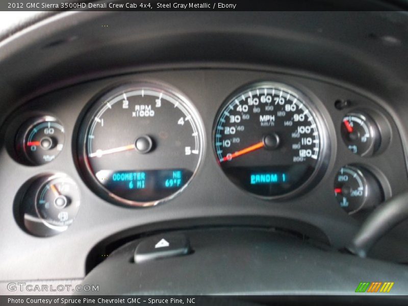 Steel Gray Metallic / Ebony 2012 GMC Sierra 3500HD Denali Crew Cab 4x4