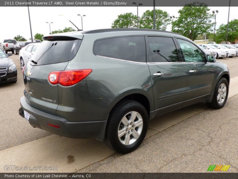 Steel Green Metallic / Ebony/Ebony 2011 Chevrolet Traverse LT AWD