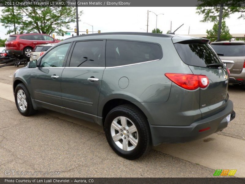 Steel Green Metallic / Ebony/Ebony 2011 Chevrolet Traverse LT AWD