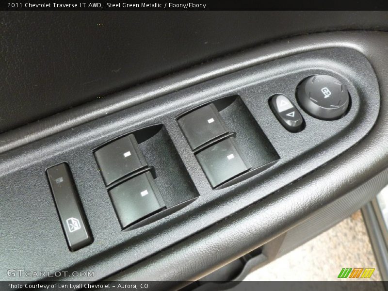 Steel Green Metallic / Ebony/Ebony 2011 Chevrolet Traverse LT AWD