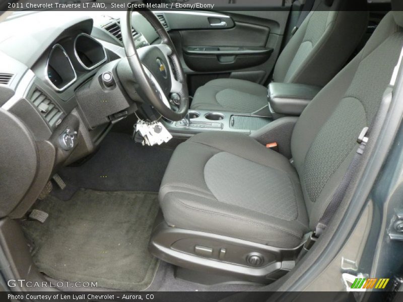 Steel Green Metallic / Ebony/Ebony 2011 Chevrolet Traverse LT AWD