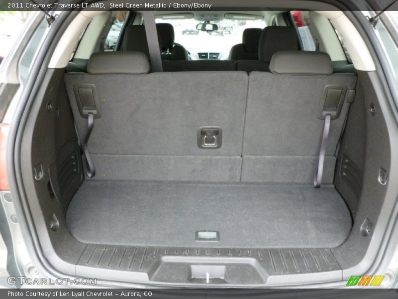 Steel Green Metallic / Ebony/Ebony 2011 Chevrolet Traverse LT AWD
