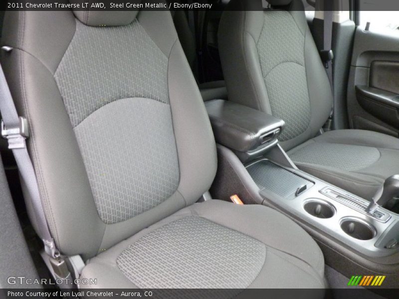 Steel Green Metallic / Ebony/Ebony 2011 Chevrolet Traverse LT AWD