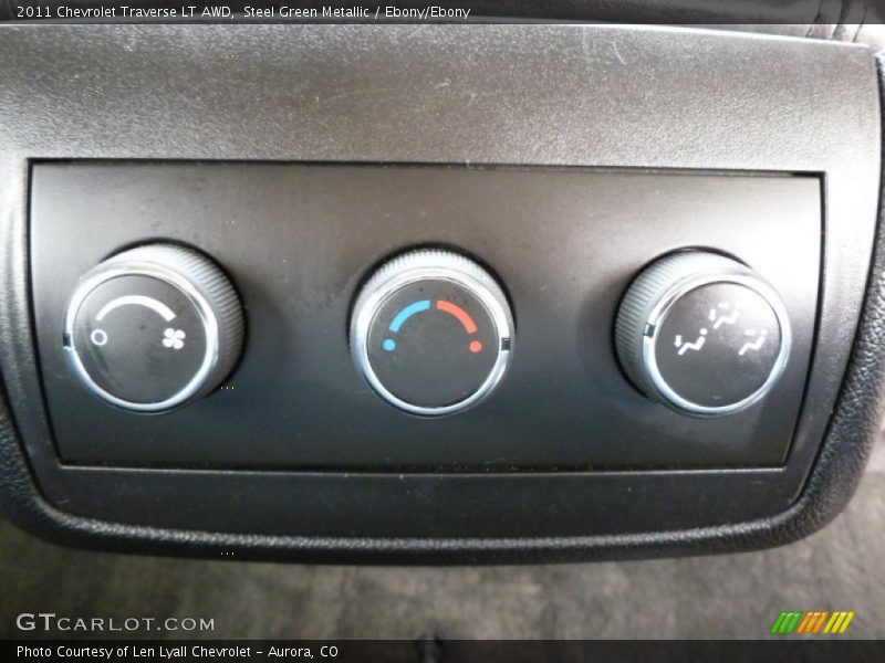 Steel Green Metallic / Ebony/Ebony 2011 Chevrolet Traverse LT AWD