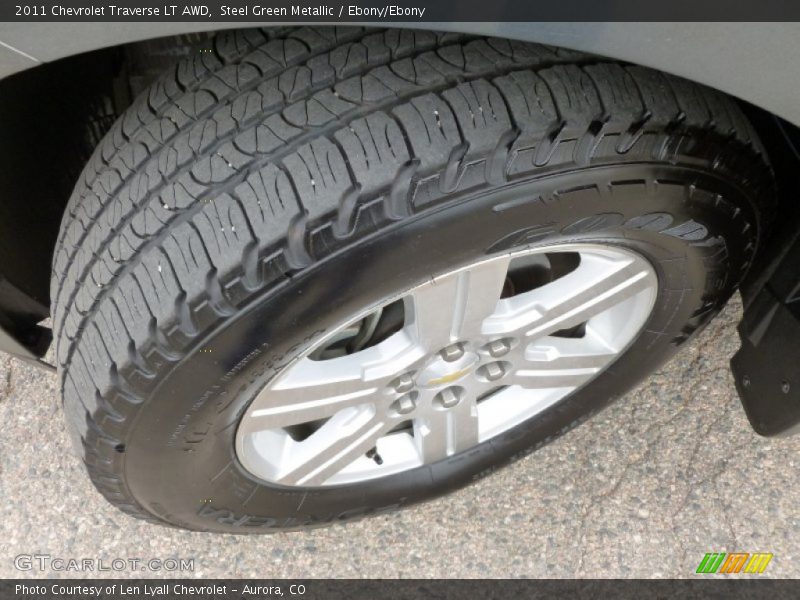 Steel Green Metallic / Ebony/Ebony 2011 Chevrolet Traverse LT AWD