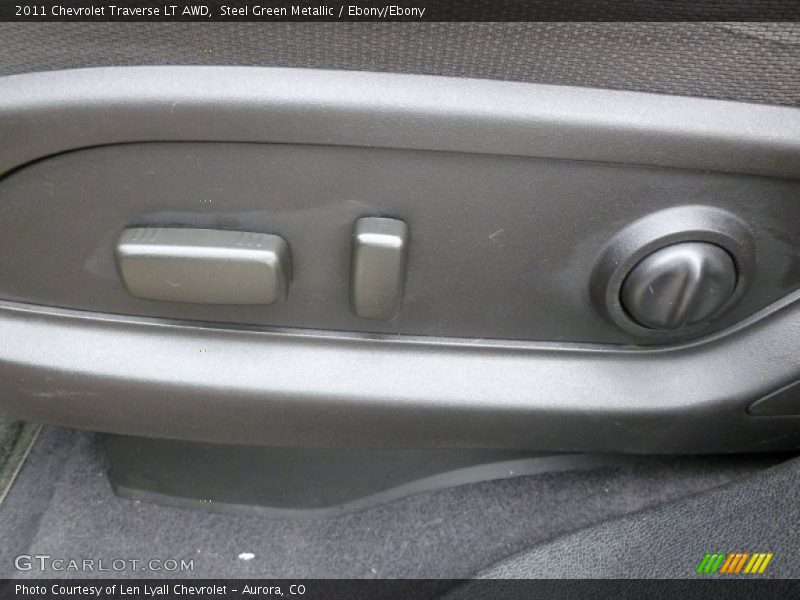 Steel Green Metallic / Ebony/Ebony 2011 Chevrolet Traverse LT AWD
