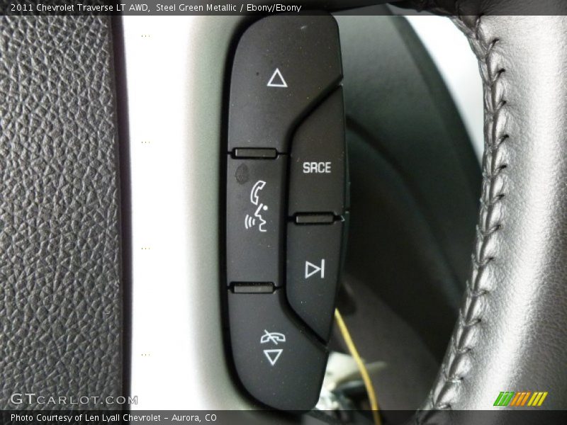 Steel Green Metallic / Ebony/Ebony 2011 Chevrolet Traverse LT AWD