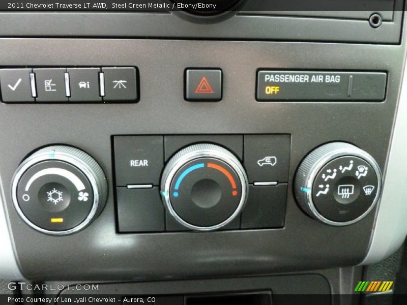 Steel Green Metallic / Ebony/Ebony 2011 Chevrolet Traverse LT AWD