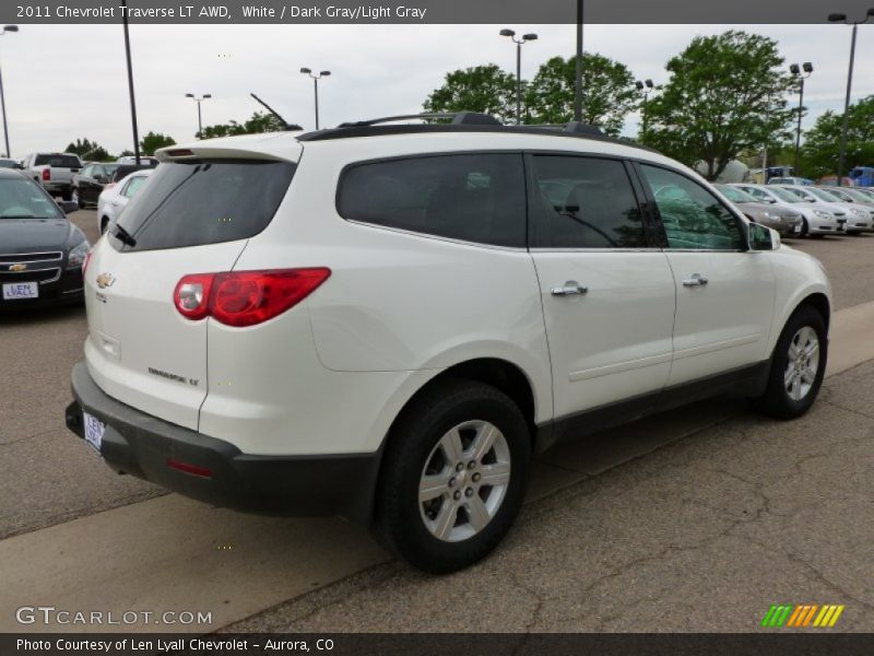 White / Dark Gray/Light Gray 2011 Chevrolet Traverse LT AWD