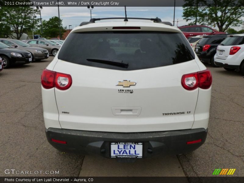 White / Dark Gray/Light Gray 2011 Chevrolet Traverse LT AWD