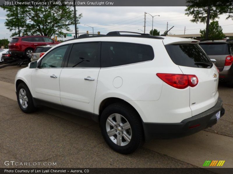 White / Dark Gray/Light Gray 2011 Chevrolet Traverse LT AWD