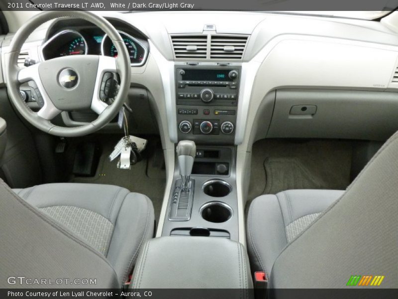 White / Dark Gray/Light Gray 2011 Chevrolet Traverse LT AWD