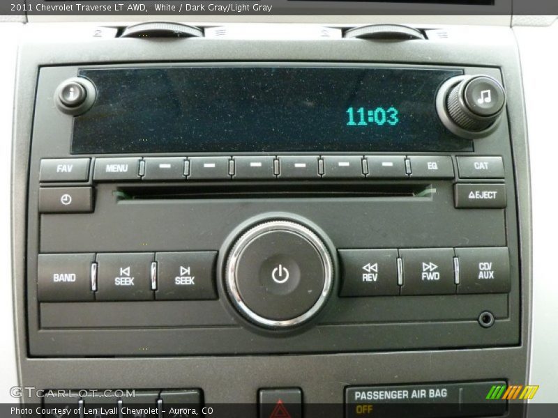 White / Dark Gray/Light Gray 2011 Chevrolet Traverse LT AWD